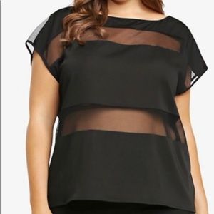 Black and Mesh Stripped Tshirt